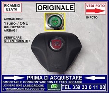 AIRBAG VOLANTE LOGO ROSSO -1 CONNETTORE- ORIGINALE FIAT PUNTO EVO + PUNTO 09-20
