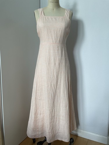 Sezane gingham linen midi - sezane,