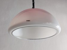 GUZZINI - LAMPADARIO PLEXIGLAS ITALIAN SPACE AGE DESIGN BIANCO Vintage '70
