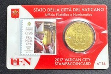 Coin Card Vaticano 50 centesimi 2017 n. 14 con francobollo Papa Francesco