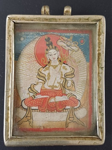 Antico ghau con tsakli tibet - con,