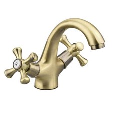 Miscelatore rubinetto lavabo bagno stile retro vintage bronzo piletta ROMO 59464