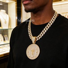 Ciondolo medaglia uomo zirconi