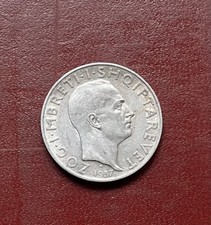 ALBANIA ZOG I 2 FRANGA ARI 1937 SILVER  MONETA ARGENTO RARA INDIPENDENZA SPL +