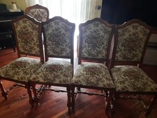 Sedie x4 stile barocco in tessuto a fiori