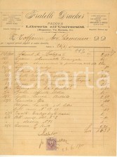 1910 PADOVA Libreria all'UniversitÃ  FRATELLI DRUCKER - Fattura
