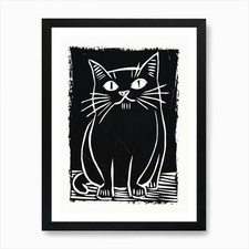 Exotic Shorthair Linocut