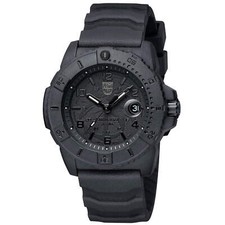 Orologio Uomo Luminox Navy SEAL Quarzo Quadrante Nero Cinturino Silicone XS.3601.BO.NSF