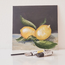 Quadro natura morta limoni opera d'arte originale frutta da cucina