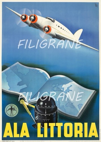Affiche poster ala littoria - affiche,