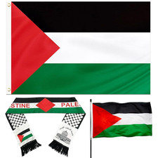 Bandiera Palestina 150 X 90 Cm,Palestina Bandiera Sciarpa 135 X 14 Cm,Bandiera P
