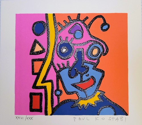 Paul kostabi serigrafia - paul,