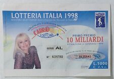 79485 86/tt Biglietto LOTTERIA NAZIONALE Italia 1998 - Raffaella Carrà