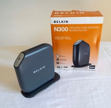 BELKIN-MODEM ROUTER N300. Wi-Fi 4 (802.11n), Collegamento ethernet LAN, Nero