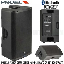 Proel DIVA 12A Diffusore bi-amplificato da 12” 1000 Watt Cassa Attiva DJ Live BT
