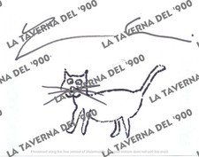 LUCIO CORSI - Autografo con disegno gatto dim. cm. 13 x 10 (Febbraio 2025)