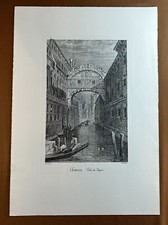 Robert Wallis - Samuel Prout - Venezia – Ponte dei Sospiri Incisione 1833–1840