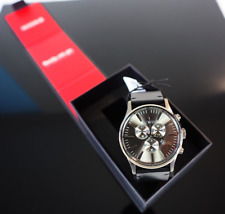 Orologio Nixon Sentry Chrono in pelle - tutto canna di fucile/nero A405-680 nuovo con etichette