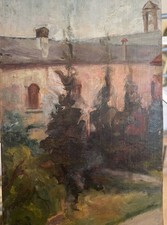 Dipinto Ad Olio 16x26, Paesaggio Di Campagna