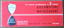 R290] Dépliant Moto DUCATI CICLOMOTORI E MOTOLEGGERE NUOVA PRODUZIONE Anni 50/60