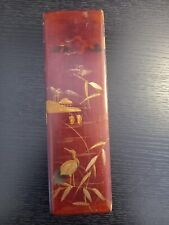 Antica scatola laccata giapponese rossa Meiji