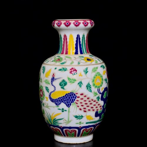 Vaso pavone porcellana cinque