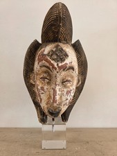 Statua Maschera Africana in Legno di Palma Pittura Originale del I 900