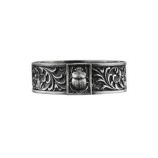 Anello fascia scarabeo argento