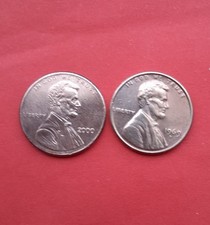 1 moneta one cent. u.s.a. del 1969 e del 2000 - BB - rarissime- più omaggio