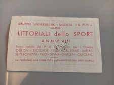 Biglietto littoriali dello - littoriali,