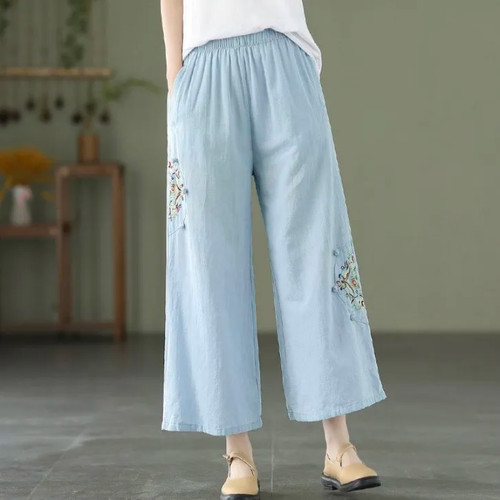 Pantaloni donna ricamati