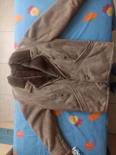 Giaccone pelle scamosciato - pelle,