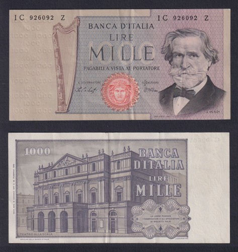 Banconota italia 1000 lire - italia,