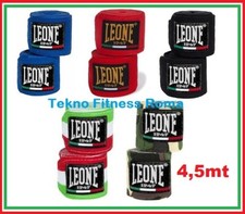 Bendaggi LEONE 4,5 mt Fasce Guantoni Bende KICK THAI BOXE MUAY THAI Colori Vari