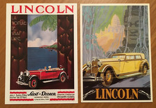 2 Cartoline Pubblicitarie auto LINCOLN