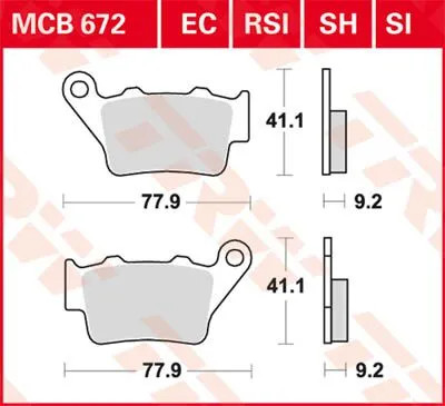 Trw mcb672rsi brake - mcb672rsi, pad