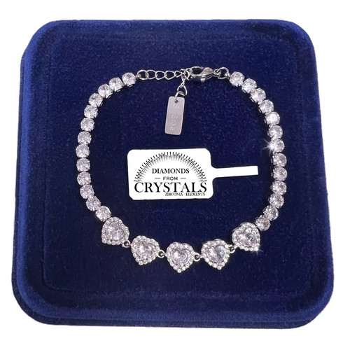 Bracciale tennis cuore acciaio - cuore,