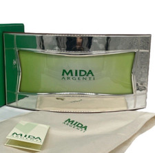 CORNICE IN ARGENTO RICURVA RETTANGOLARE BASSA FIRMATA PER ARREDO SALOTTO O COMO'