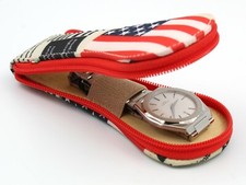 Custodia Orologi Antigraffio Tessuto Nylon Antigraffio Travel Box American Flag
