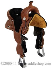 Bella sella Western in pelle Treeless Pleasure Reining 16" tutte le taglie