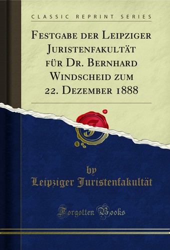 Festgabe der leipziger - der,