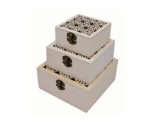 x 3 Scatole In Legno Dipingere