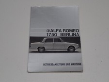 ALFA ROMEO 1750 BERLINA LIBRETTO USO E MANUTENZIONE BETRIEBSANLEITUNG 1968 (1)
