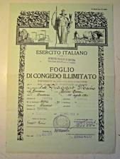 ESERCITO ITALIANO - FOGLIO DI