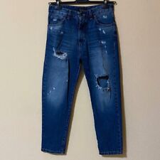 MOD Jeans Blu 42 Streetwear Effetto Strappato Casual Sportivo Made in Italy