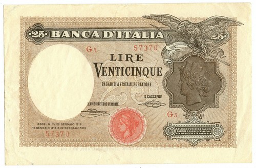 Lire banca italia aquila - 25,