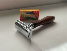 Rasoio di Sicurezza Classico in legno, Rasoio a mano libera tradizionale