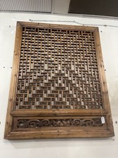 Antico Paravento Orientale In Legno, Fine Ottocento