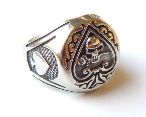 Anello gotico teschio asso - gotico,