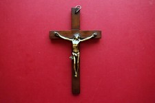 Antico Crocifisso in Bronzo Croce in Legno di Noce Fine '700 Primo '800